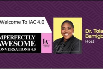 Speakers and attendees gathered during the Imperfectly Awesome Conversations 4.0 event in Lagos discussing leadership, resilience, and authenticity.